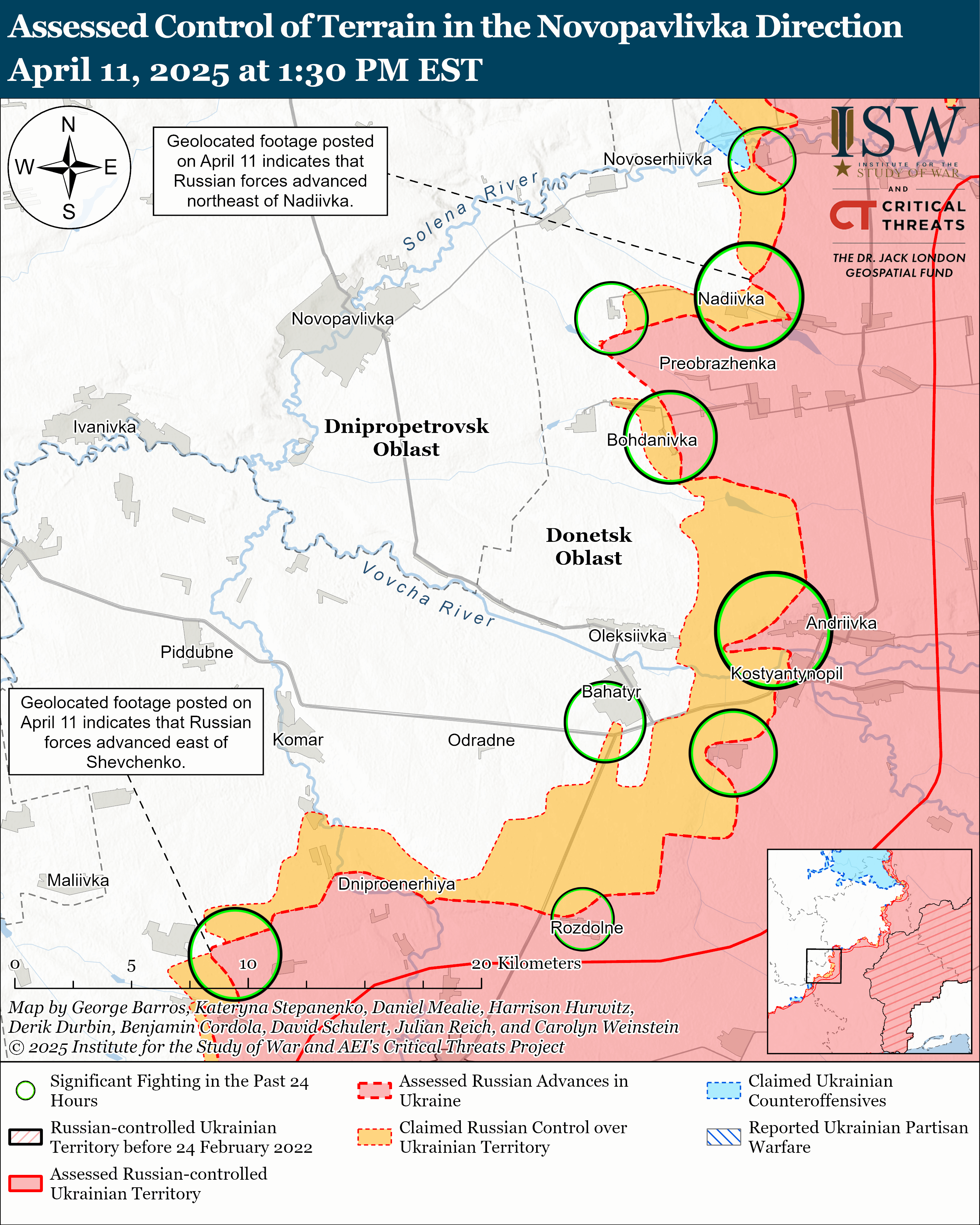 РФ просунулася на Куп'янському напрямку і в Донецькій області: карти ISW